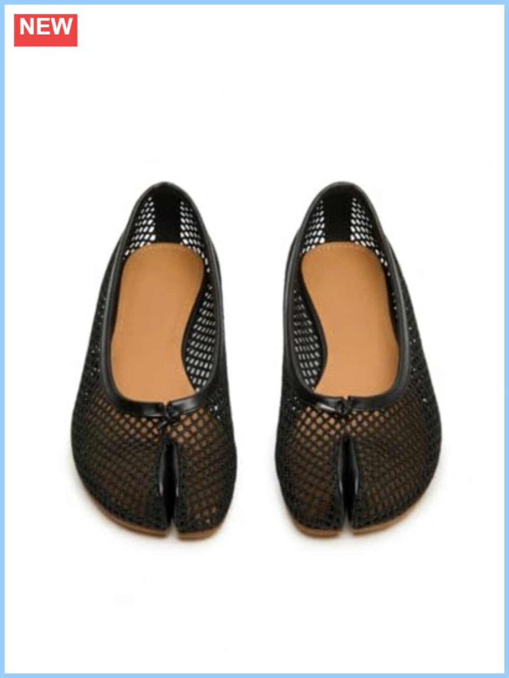 Women's Mesh Split Toe Flats Ballet Slip-On Comfortable Breathable Shoes